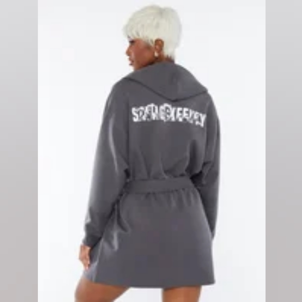 ❤️‍🔥❤️‍🔥FOREVER SAVAGE SHOWGIRL SHORT ROBE DARKNIGHT GREY  SZ M/L - Picture 3 of 7